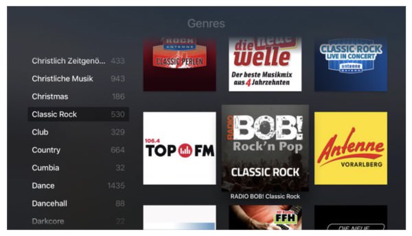 radio.de mit eigener App für Apple TV 2 Apple TV - radio.de App