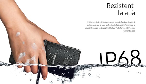Samsung Galaxy Note7 Smartphone Waterproof IP68 - Rezistenta sporita la apa