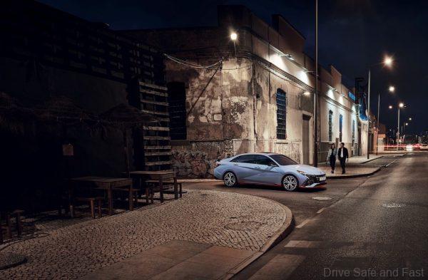 Hyundai Elantra N at night