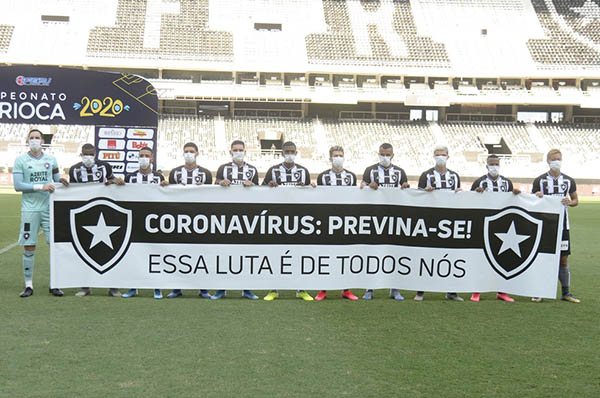 Coronavírus parou o mundo dos esportes - protesto botafogo