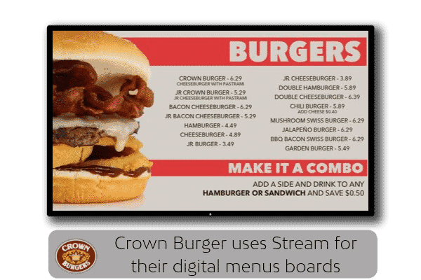 Digital Menu Signage showing Special Items on Menu that rotate.