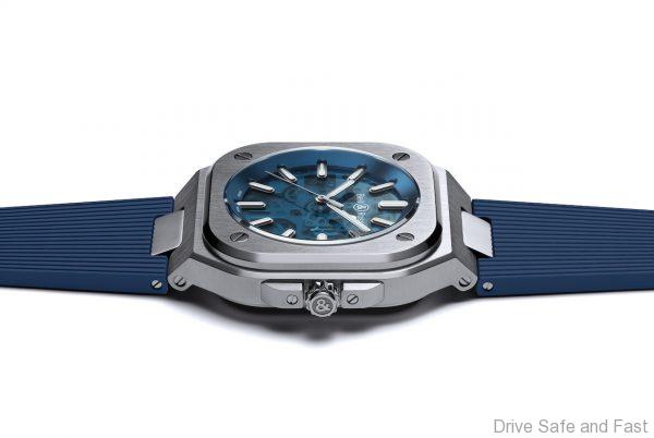 BELL & ROSS BR 05 Skeleton Blue rubber strap