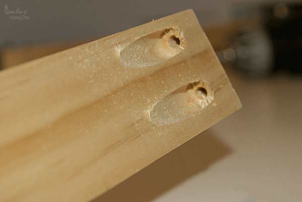 wood showing pocket holes
