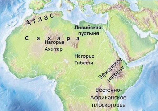 Ливийская пустыня на карте