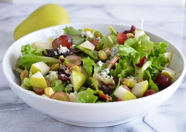 Cosi's Signature Salad Copycat version in a white bowl.