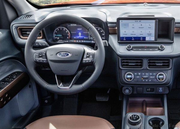 steering wheel of the Ford Maverick
