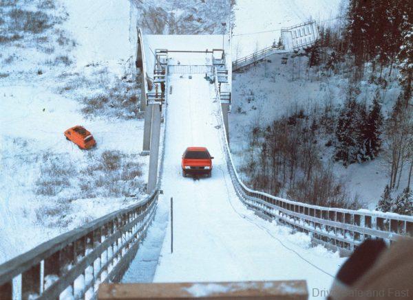 quattro at the top: In 1986, the Audi 100 CS quattro drove up the 37.5-degree incline of the ski-jumping hill in Kaipola, Finland, under its own power.