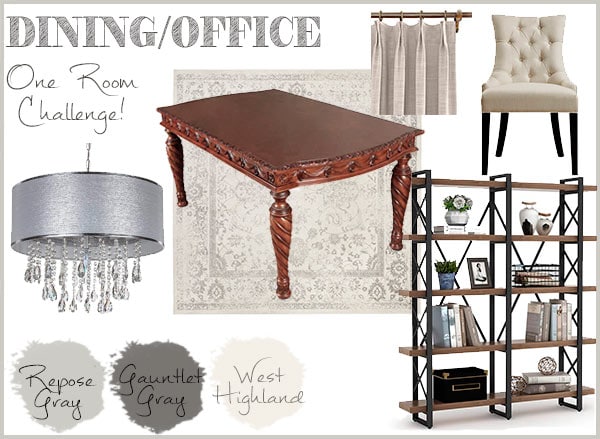 Dining Office Combo - One Room Challenge Mood Board