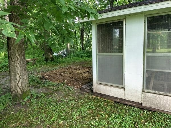 coop was moved; now we have ready-made compost!