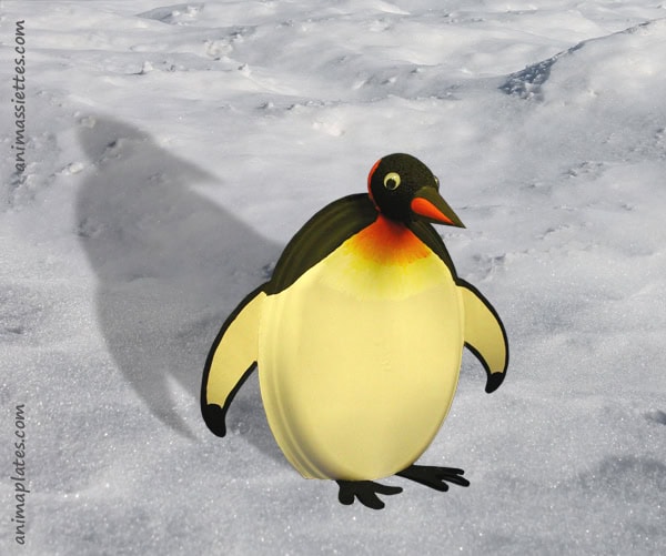 Penguin made with paper plates