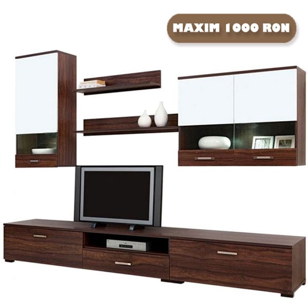 Living Neyo Finisaj Cafea Alhambra cu Alb Lucios Preturi Mici la Mobila in magazinul online www.emag.ro