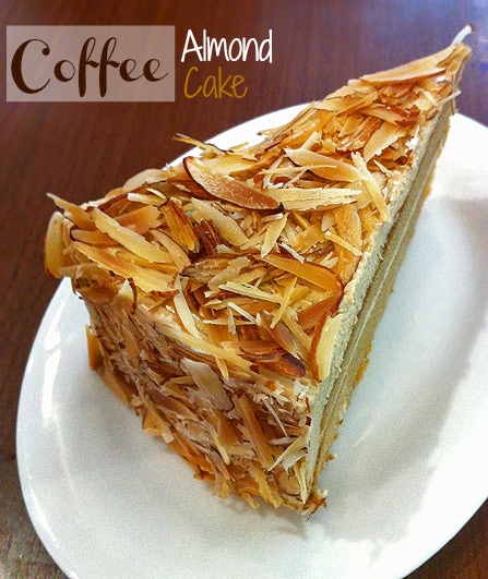 Coffee Almond Cake Leelalicious Although it is called a cake, this wonderful dessert is more like a moist, dense, chewy cookie. coffee almond cake
