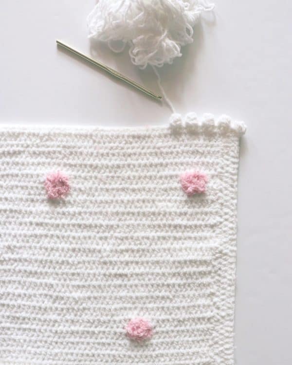 Crochet Pink Dots Baby Blanket Crochet Pink Dots Baby Blanket
