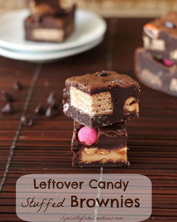 Leftover CandyStuffed Brownies Recipe » LeelaLicious