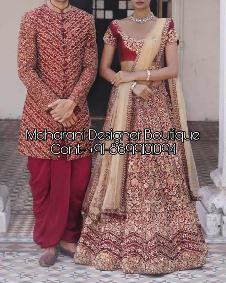 Red Lehenga and Sherwani | Maharani