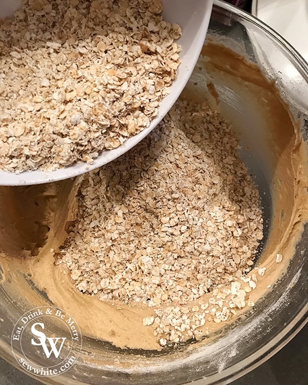 Stir in the oats to the Cranberry and White Chocolate Cookies