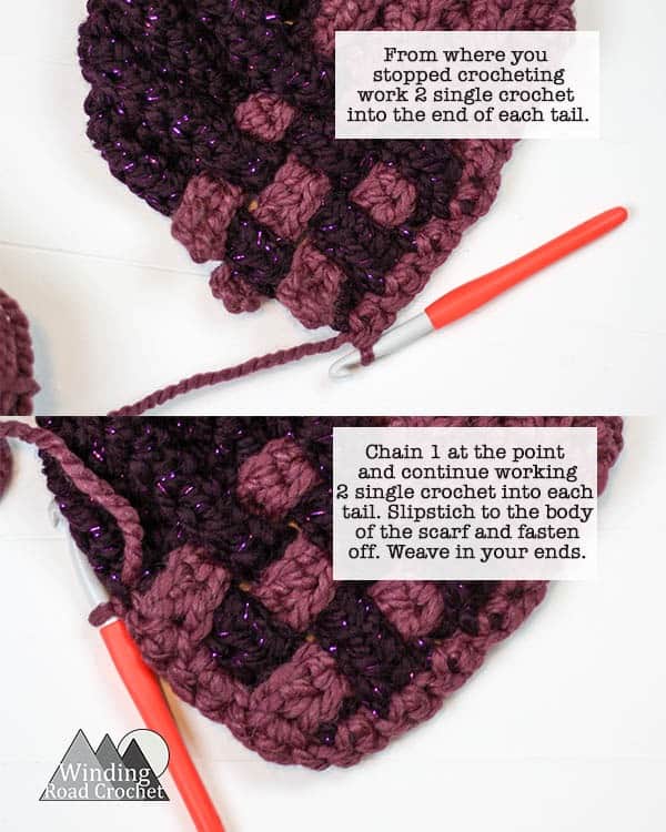 Woven Cowl Free Crochet Pattern | This crochet project is quick, easy and great for beginners. Crochet this scarf using basic crochet stitches and follow the photo tutorial to weave together the ends to create a unique looking fall and winter accessory. This scarf will look great no matter what you fall or winter style. #style #scarf #fallstyle #crochet #freepattern #crochetpattern #crochetscarf