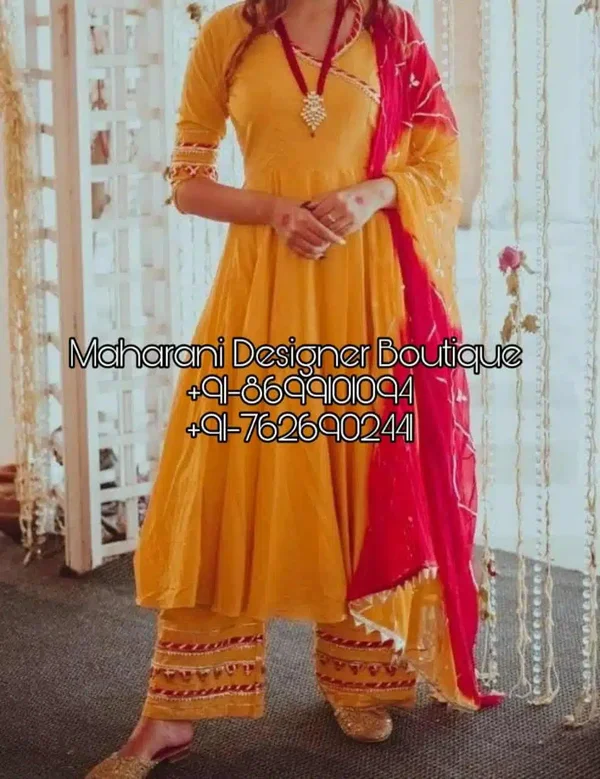 Punjabi suit lace design clearance