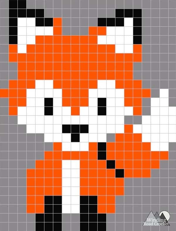 Fox Crochet Stocking | This stocking is a free pattern remix of Sincerely, Pams Reindeer stocking. You can find an additional design template to turn her reindeer stocking into an adorable fox stocking. Crochet this free pattern in time for the holidays.