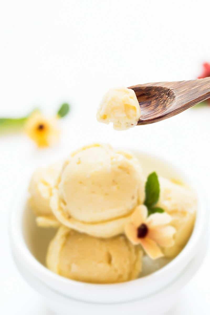 Homemade Pineapple Ice Cream dairy free, vegan, paleo » LeelaLicious