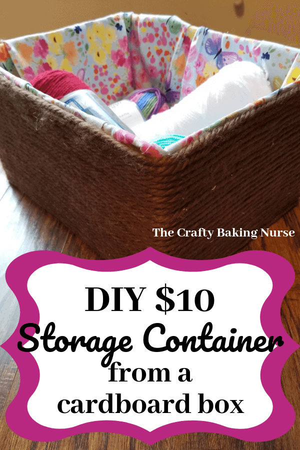 Make a storage container from a cardboard box for 10 dollars.