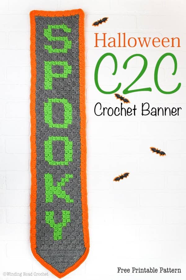 Crochet Banner | Corner to Corner Crochet | Free Crochet Pattern PDF | Halloween Decor | Home Decor |
