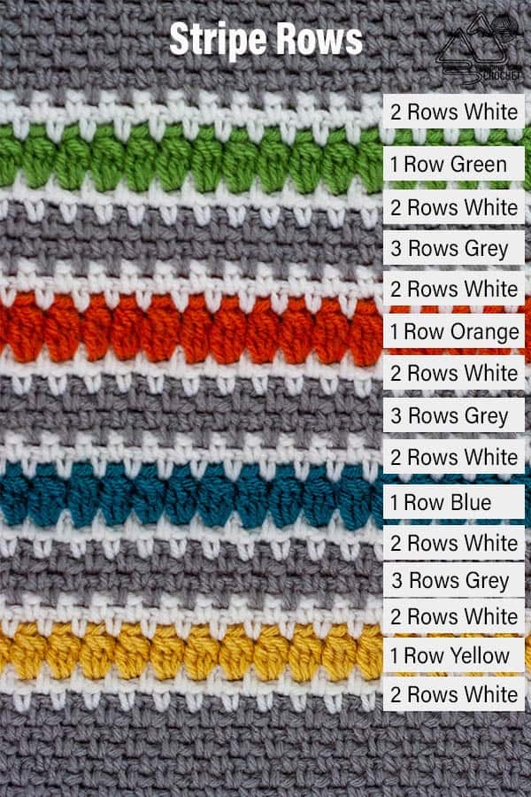 Follow the free crochet pattern and video tuotrials to crochet this beautiful modern stripes crochet blanket. Perfect for snuggling in.