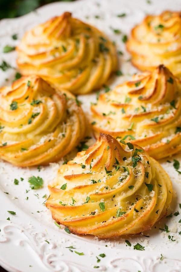 Garlic Parmesan Duchess Potatoes