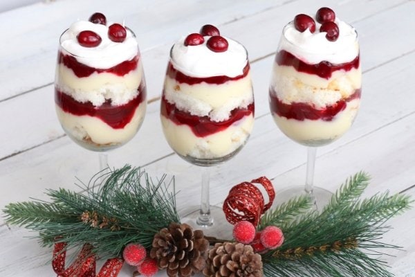 mini cranberry trifles