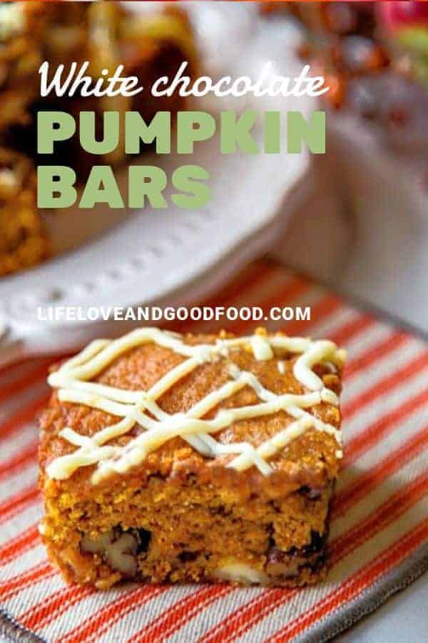pumpkin bar on an orange and white napkin