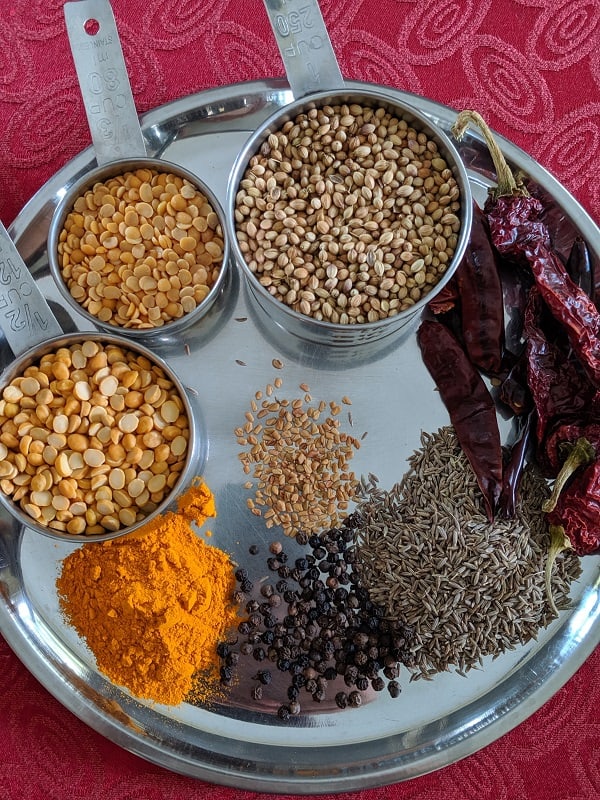 Ingredients for Home Made rasam Powder