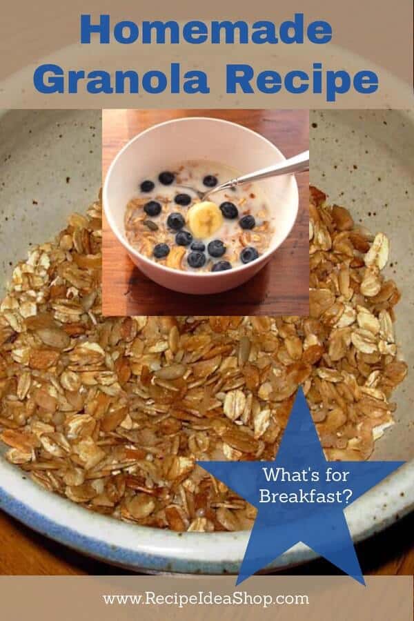 Homemade Granola. OMG. My favorite. And so easy. Nutrition label in posting. #homemadegranola #granolarecipe #easygranolarecipe #homemadegranolaeasy #recipes #glutenfree #recipeideashop