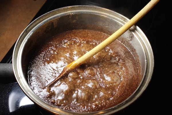 Reduce heat when it boils hard, stirring frequently.