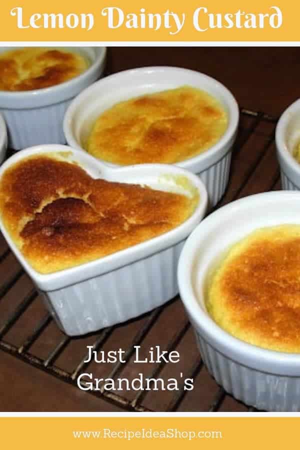 Lemon Dainty Custard. Eat it plain, with fruit on top or in a pie. So amazing. #lemondaintycustard #lemoncustard #lemonpie #lemonpudding #recipes #desserts #recipeideashop