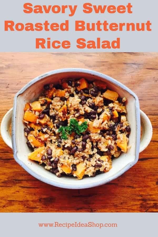 Roasted Butternut Squash Rice Salad. Simple one-pot meal. Delicious. Easy. Filling. Vegan. Gluten free. #roastedbutternutsquashricesalad; #roasted-butternut-squash-rice-salad, #butternutsquashrecipe, #butternut-squash-rice-salad-recipe, #butternut-squash-salad, #recipeideashop