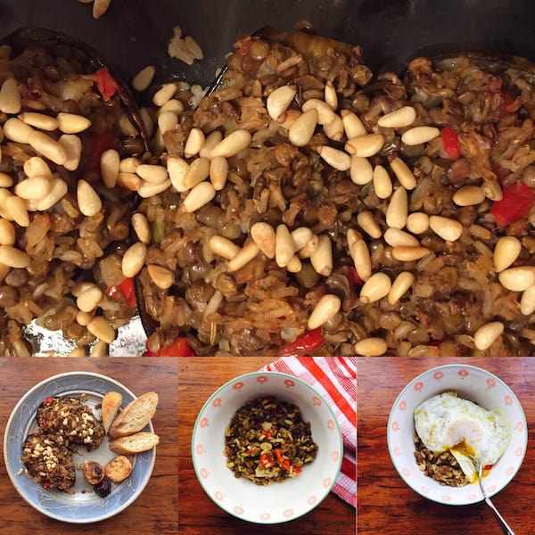 Lentil Rice Stuffed Roasted Eggplant: 3 Ways!