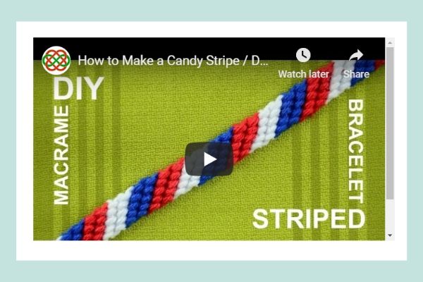 Candy Stripe Friendship Bracelet Video Tutorial