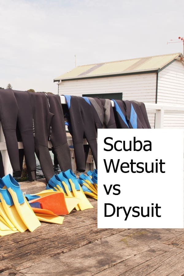 Scuba Diving Wetsuit vs Drysuit - Pin