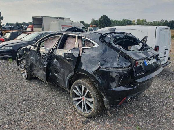 Jaguar E-Pace roll-over accident France_side view