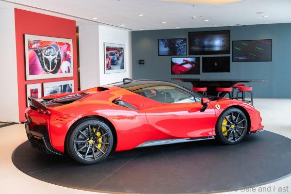 Ferrari SF90 Stradale Hybrid Supercar_side view