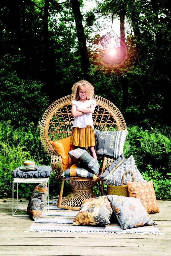 tuinkussens geel en grijs