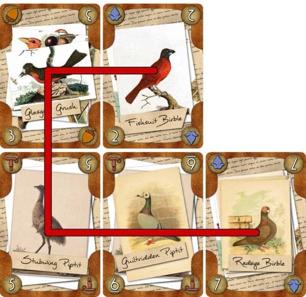 Murder Most Fowl cards showing a legal path