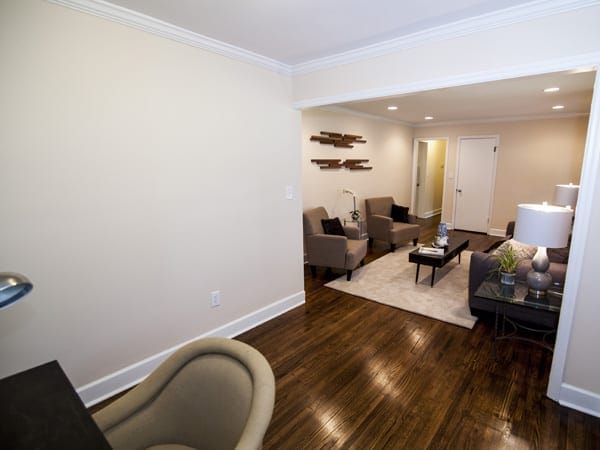 Living room after home remodel in Atlanta