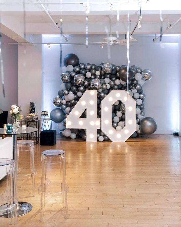 Navy Blue And Silver 40th Birthday Party Pretty My Party Party Ideas