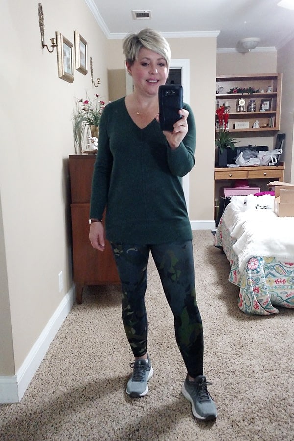 Old Navy leggings and tunic sweater