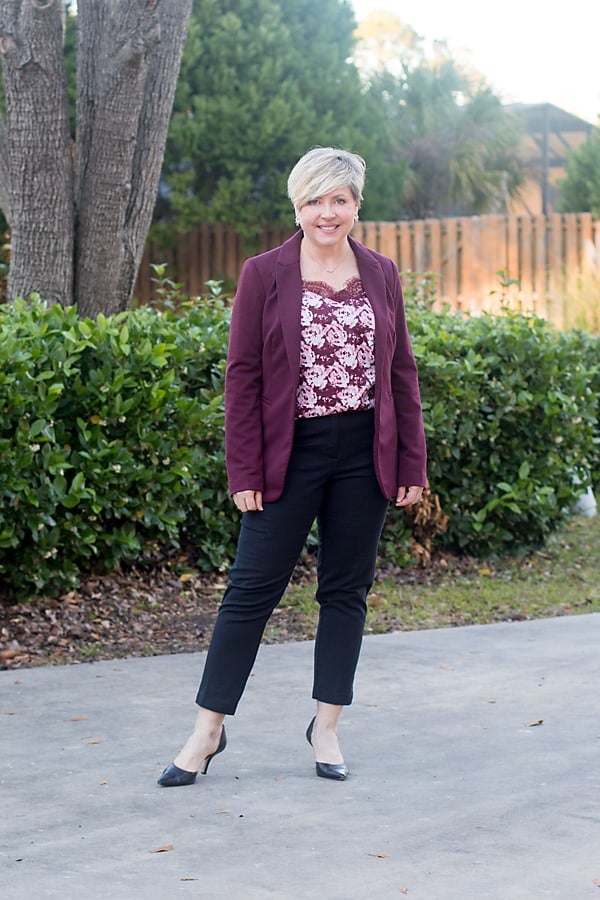 cami and blazer office outfit