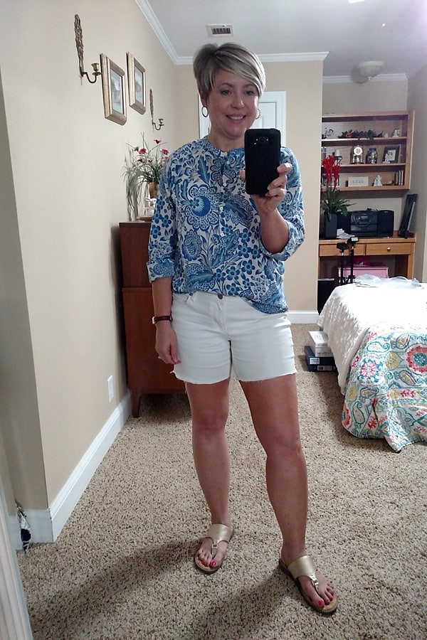 white denim cut off shorts