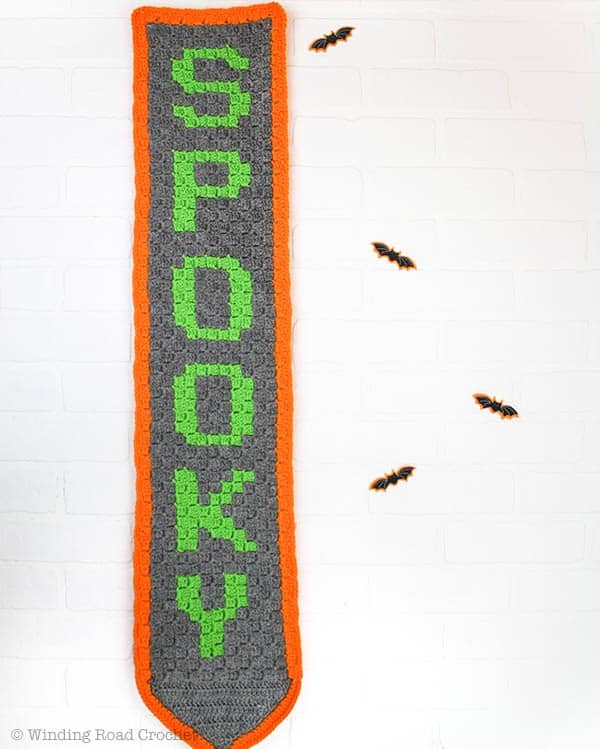 Crochet Banner | Corner to Corner Crochet | Free Crochet Pattern PDF | Halloween Decor | Home Decor |