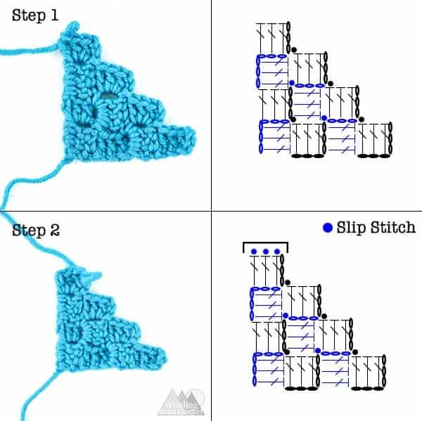 how to corner to corner crochet decrease