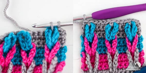 Learn to create raised crochet cables without post stitches. The Chain Cable stitch is a great alternative to the traditional crochet cables. Left and right handed video tutorial available. #crochetstitch #crochettutorial